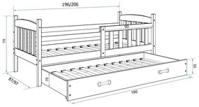 Detská posteľ FLORENT P2 + matrac + rošt ZADARMO - biela / biela / 80x190