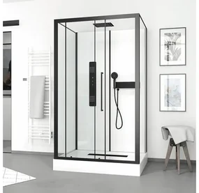 Sprchový box Aurlane Urban 2 115 x 90 x 215 cm čierny