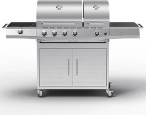 Plynový nerezový gril s bočným + INFRA horákom Avenberg LINCOLN