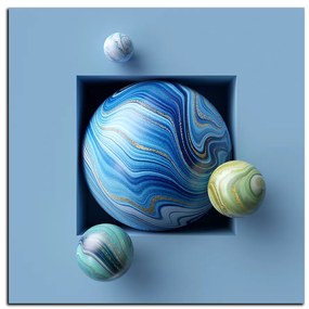 Obraz na plátne - Mramorové farebné guľôčky - štvorec 388A (50x50 cm)