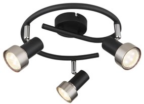 Globo 57917-3N - Bodové svietidlo  MASON 3xGU10/25W/230V čierna/strieborná