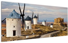Obraz - Veterné mlyny Consuegra, Španielsko (120x50 cm)