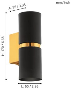Eglo 95364 - LED Nástenné svietidlo PASSA 2xGU10-LED/4W/230V