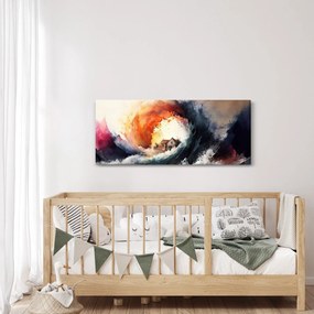 Obraz - Vo víre povodne, akvarel (120x50 cm)