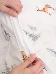 Vianočná bavlnená obliečka na vankúš Renforcé 50 × 70 cm - Zimný les