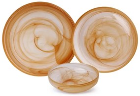 18-dielna jedálenská súprava oranžová/sklo