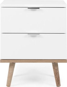 Nočný stolík Göteborg, biela/dub sonoma