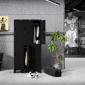 Šatníková skriňa pre zamestnancov čierna BARTEK 1 Plus 292 x 1720 x 450 mm