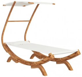 vidaXL Hojdacia sieť so strieškou 100x198x150 cm masívny smrek krémová-