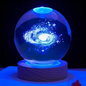 3D Visual KS-3D LP5 - 3D LED lampa krištáľová guľa - Galaxia