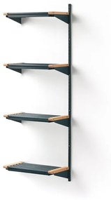 Regál na topánky JEPPE so 4 policami, prídavná sekcia, 1790x600x310 mm, modrá/breza