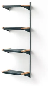 Regál na topánky JEPPE so 4 policami, prídavná sekcia, 1790x600x310 mm, modrá/breza