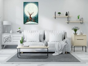 Gario Diamantové maľovanie Jeleň za splnu Rozmery: 40 x 60 cm, Rámovanie: Iba zrolované plátno, Diamanty: Okrúhle