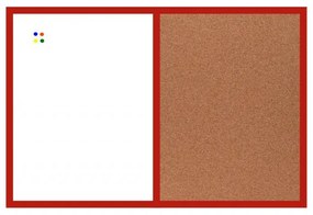 Toptabule.sk KMTDRCER Kombinovaná tabuľa v červenom drevenom ráme 120x90cm