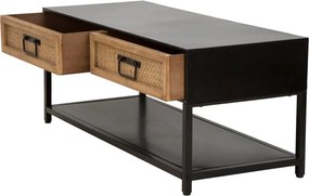 Čierny/v prírodnej farbe kovový TV stolík 95x38x38 cm Hanoi – Mauro Ferretti