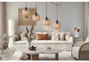 Závesné svietidlo Riffle Spider, 4x medové sklenené tienidlo