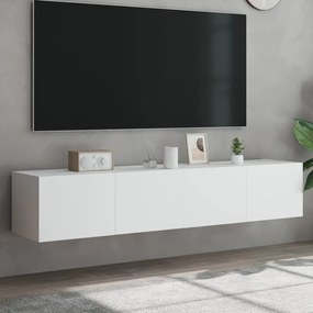 TV nástenné skrinky s LED svetlami 2 ks biele 80x35x31 cm 837282