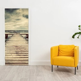 Fototapeta na dvere - Drevené mólo na mori (95x205cm)