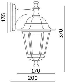 Vonkajšie nástenné svietidlo 1xE27/60W/230V IP44 čierna