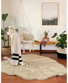 Kaki prateľný ručne tkaný bavlnený detský koberec 120x180 cm Monstera Olive – Lorena Canals