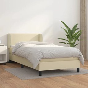 Boxspring posteľ s matracom krémová 100x200 cm umelá koža 3127237