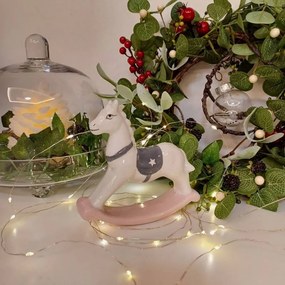 DECOLED Keramický hojdací kôň, 14,8 x 3,7 x 13,5 cm