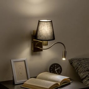 Brilagi - LED Nástenná lampa NUBILA 1xE27/25W/230V + LED/3W mosadz/čierna