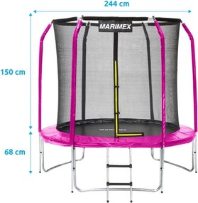 Marimex | Trampolína Marimex Standard 244 cm ružová + ochranná sieť + rebrík ZADARMO | 19000110