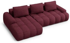 Vínovočervená rozkladacia/s úložným priestorom rohová pohovka (ľavý roh/s leňoškou) Linz – Cosmopolitan Design