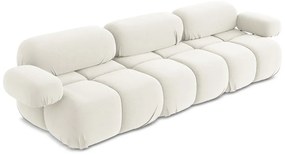 Biela zamatová pohovka 285 cm Lokua – Makamii