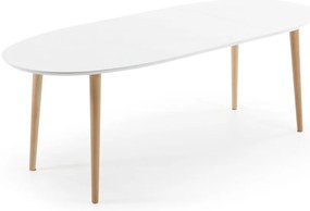 Biely rozkladací jedálenský stôl s bielou doskou 90x140 cm Oqui – Kave Home