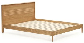 Dvojlôžková posteľ z dubového dreva s roštom v prírodnej farbe 180x200 cm Lenon – Kave Home
