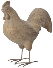 Záhradná figúrka z horčíkovej živice Chicken, 40 cm, béžová