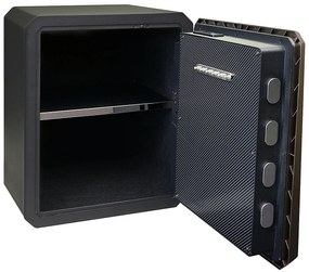 Oceľový sejf s elektronickým zámkom na číselný kód a odtlačok prsta RICHTER RS.45.LUX.FIN, RICHTER černá