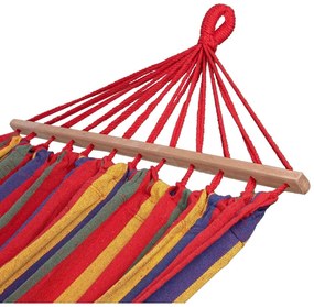 Bluegarden Bluegarden, závesná hojdacia sieť s drevenou oporou pre 2 osoby 150x210 cm Hammock 400257A, červená, OGR-09015
