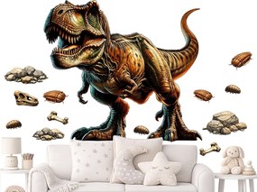 Tyranosaurus Rex textilní prelepiteľná nálepka na stenu list 45 x 41 cm