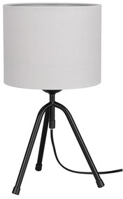 Tami Stolná lampa 1xE27 Max.40W Čierna / Čierne PVC / Svetlo šedá