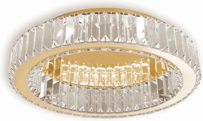 Toolight Toolight, krištáľové stropné svietidlo 50cm, 30W, 4000K, 1401lm, APP1721-C, zlatá lesklá, OSW-09302
