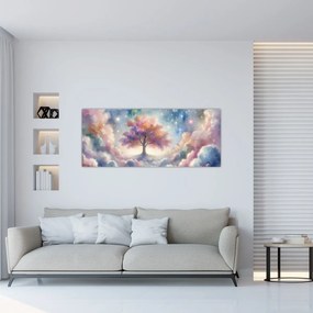 Obraz – Strom života v oblakoch (120x50 cm)