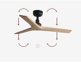 FARO 34284 - Stropný ventilátor KLIM S borovica/čierna pr. 92,5 cm + DO