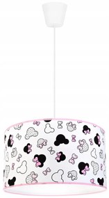 Detské závesné svietidlo Minnie, 1x textilné tienidlo so vzorom, (fi 35cm)