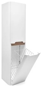 Kúpeľňová skrinka vysoká s košom na bielizeň SAT Fusion 40x149x33 cm biela mat SATFUSIONV40WK, 1 ks