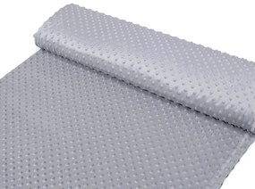 Detská látka Minky 3D bodky MKP-048 Sivá - šírka 150 cm