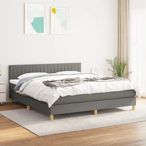 Boxspring posteľ s matracom tmavosivá 180x200 cm látka 3140794