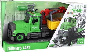 LEAN Toys Vozidlo s výklopnou korbou a žeriavom na skrutkovanie a odskrutkovanie – DIY