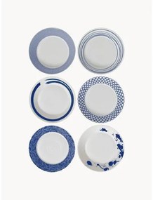 Súprava hlbokých tanierov z porcelánu Pacific Blue, 6 dielov