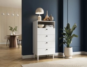 Komoda so zásuvkami DULLUM 60x115cm, biela