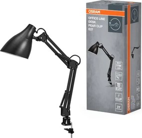 Osram - Stolová lampa so svorkou DESK LINE 1xE27/11W/230V čierna