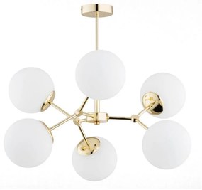 Luster na tyči FOTON  6xE14/40W/230V zlatá/biela