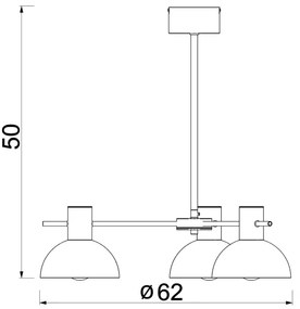 Luster na tyči ESTATE MINI 3xE27/15W/230V čierna